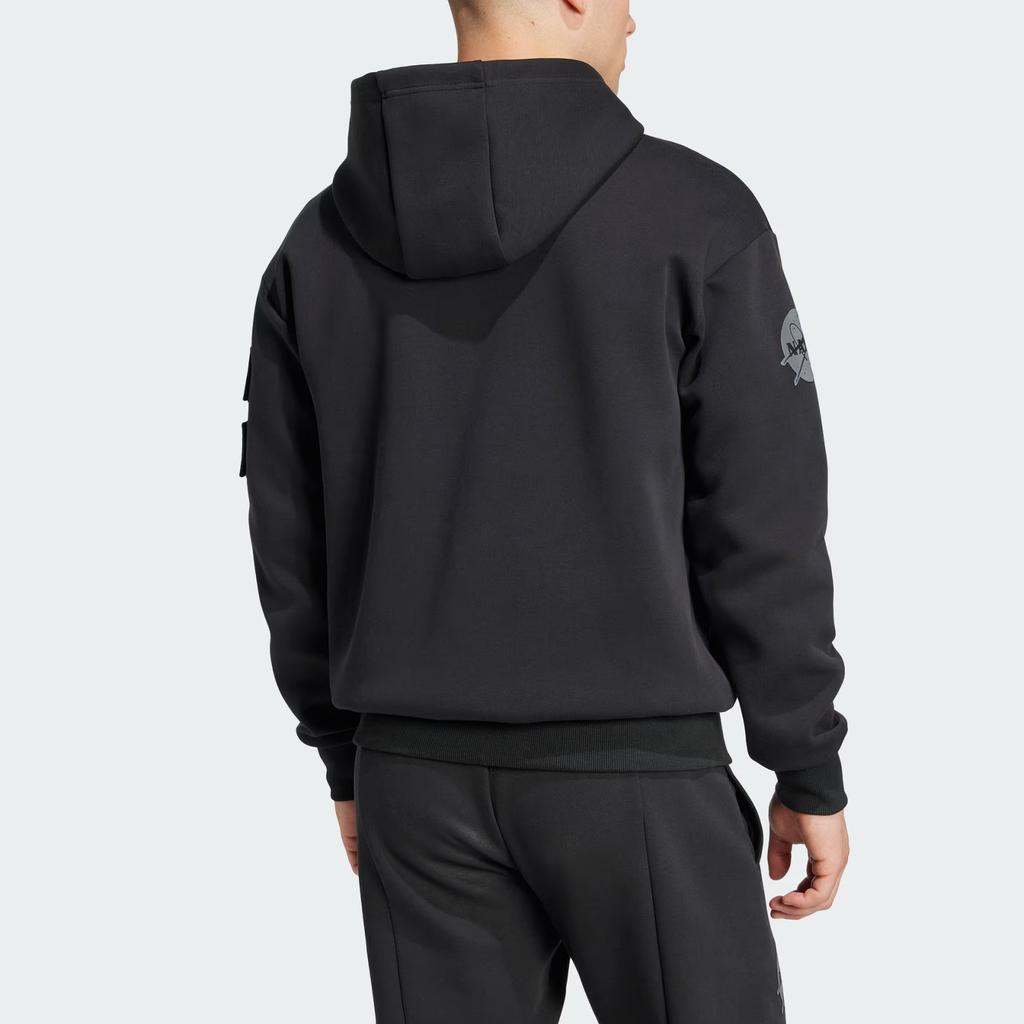 adidas Juventus Nasa-Inspired Seasonal Doubleknit Hoodie Black Men Streetwear JE3129