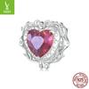Magic Pink Love Diy Bracelet Beaded, French Retro Style S925 Sterling Silver Beads Loose Beads