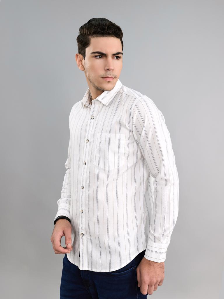 Monte Carlo Mens Regular Fit Collared Full Sleeve Shirt