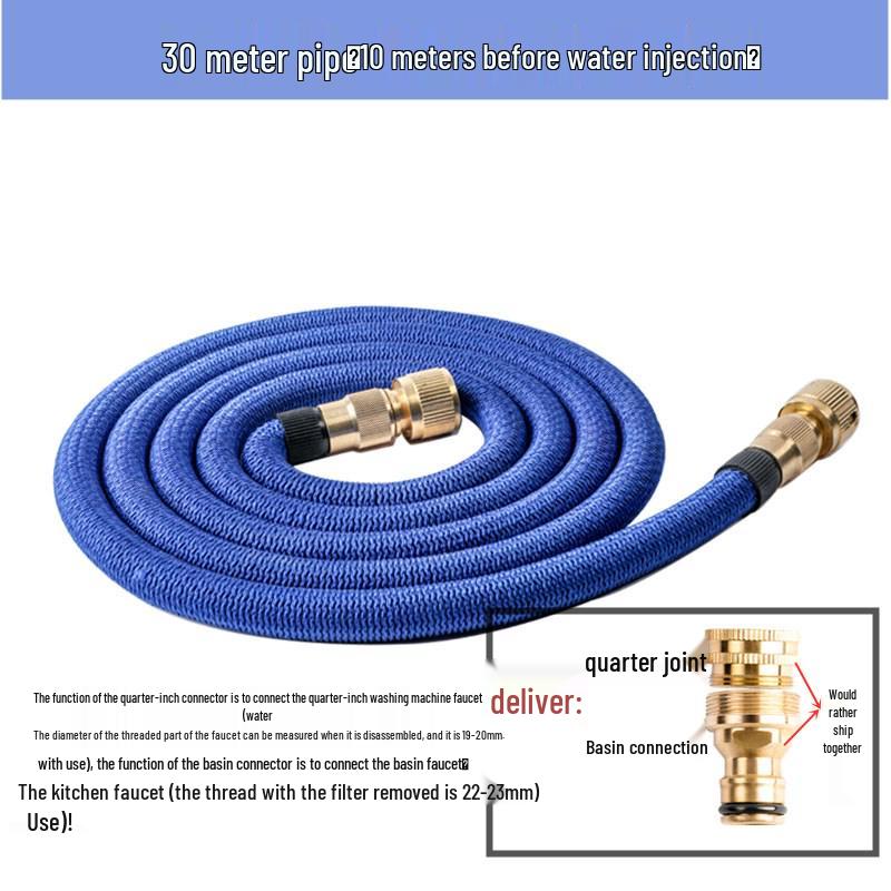 Expandable Retractable Water Hose and High-Pressure Nozzle Set for Car Wash and Household Use
