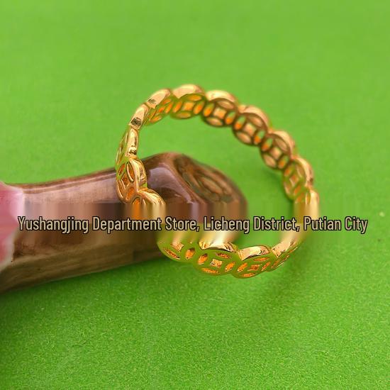 Unisex Retro Goldmünz-Paarringe: Ethnische Mode, Heiß verkaufendes Design mit geschlossenem Mund