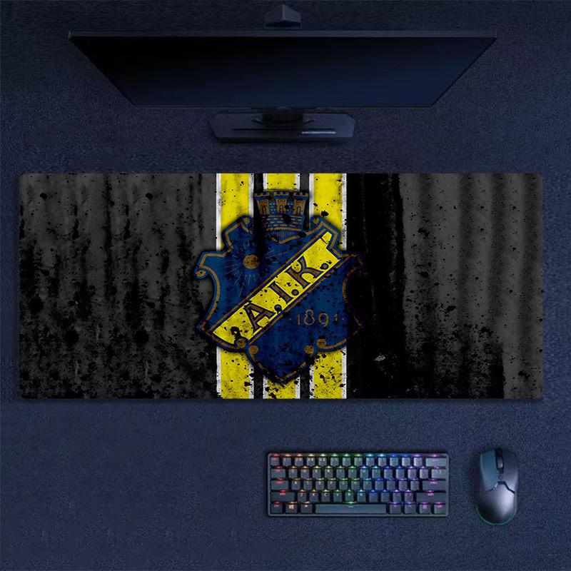 AIK Fotboll Print Cushion Non-slip Laptop Tablet Big Mousepad XXL Mat Mini PC Playmat With Lock edge