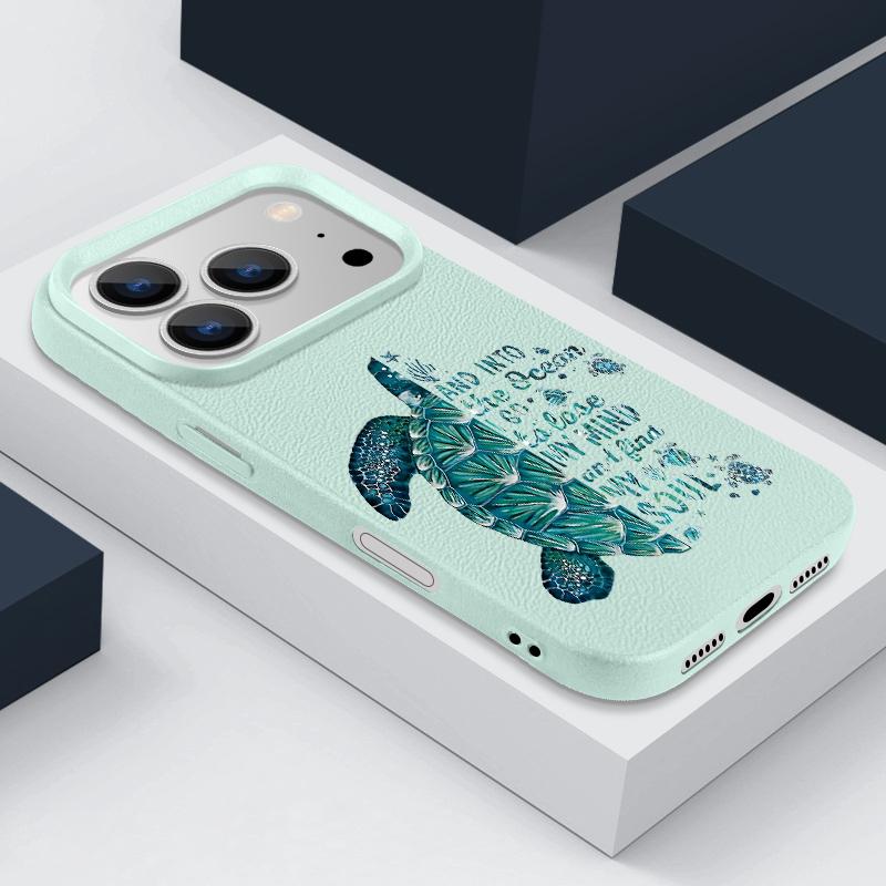 Colorful Ocean Park Phone Case For iPhone 17 16 Pro Max Luxury Leather Texture Matte Silicone Cover For iPhone 15 14 13 Pro Max 11 16e 17e