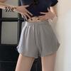 Comfortable Daily Wear Shorts Women Summer Drawstring High Elastic Waist Solid Color A-line Elegant Soft Breathable Thin Loose Beach Sports Jogging