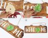 Inkdotpot Welcome Sign Front Door Decorations Hanging Rustic Wood Seasonal Holiday Ornaments Housewarming GiftWall Hanging 17" Inches