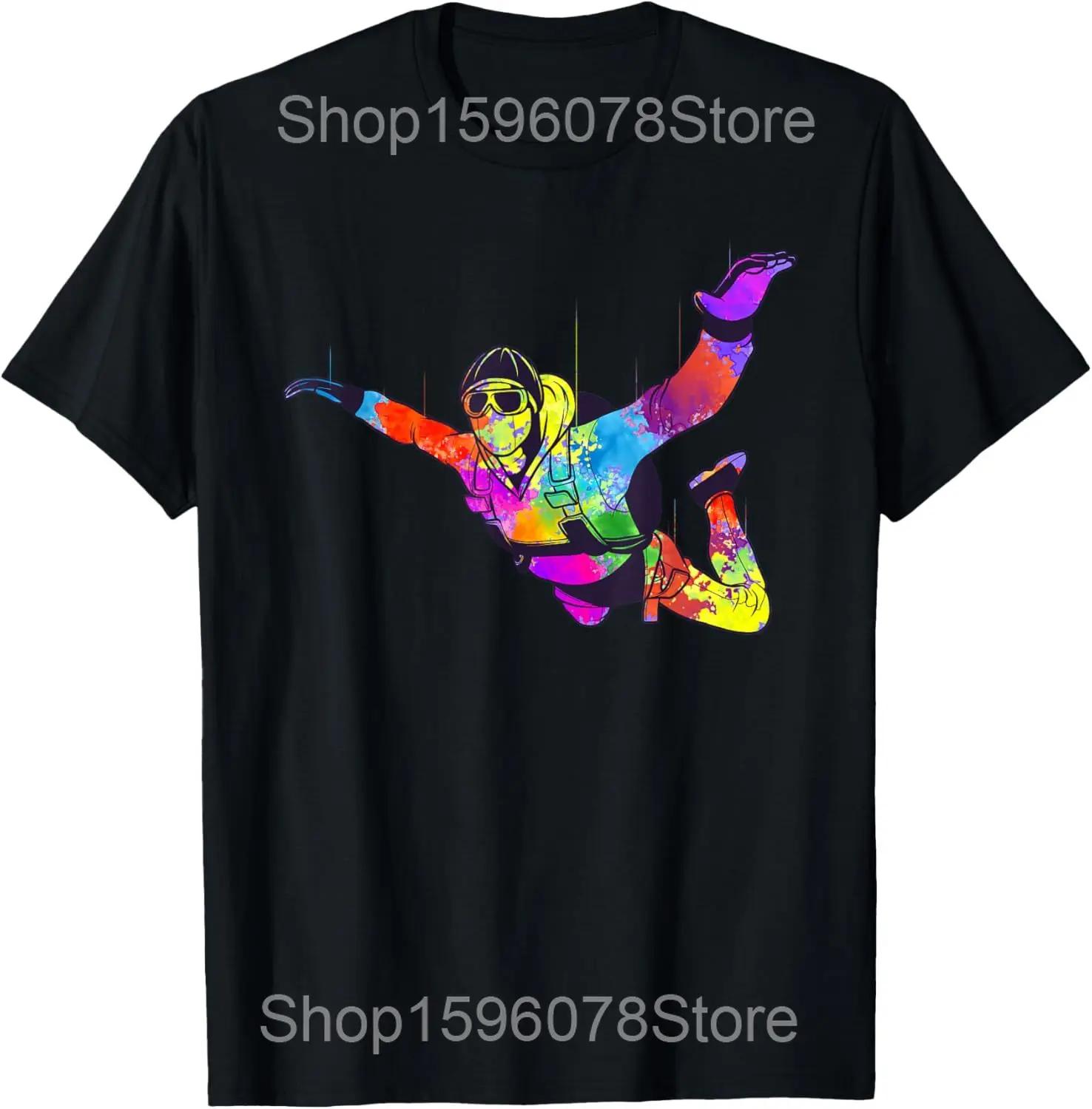 Skydive Parachutist Parachute Gift idea Skydiving Sky Diving T Shirts Humor Streetwear Tee Short Sleeve Unisex Loose Clothing S