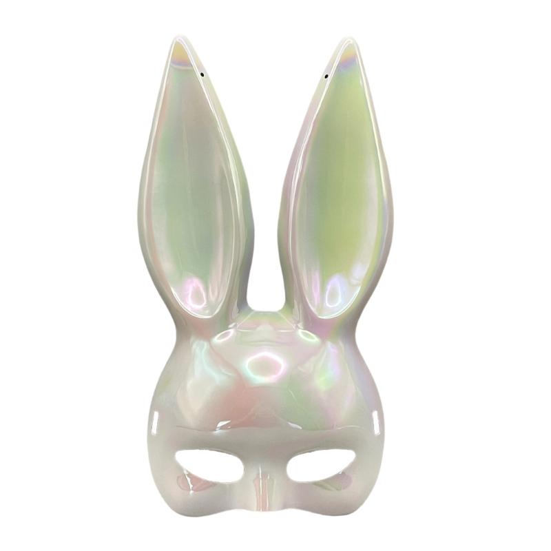 Women Bunnies Mask Masquerades Mask Animal Half Face Mask Rabbit Ears Mask for Cosplay Halloween Costume Accessory Gift