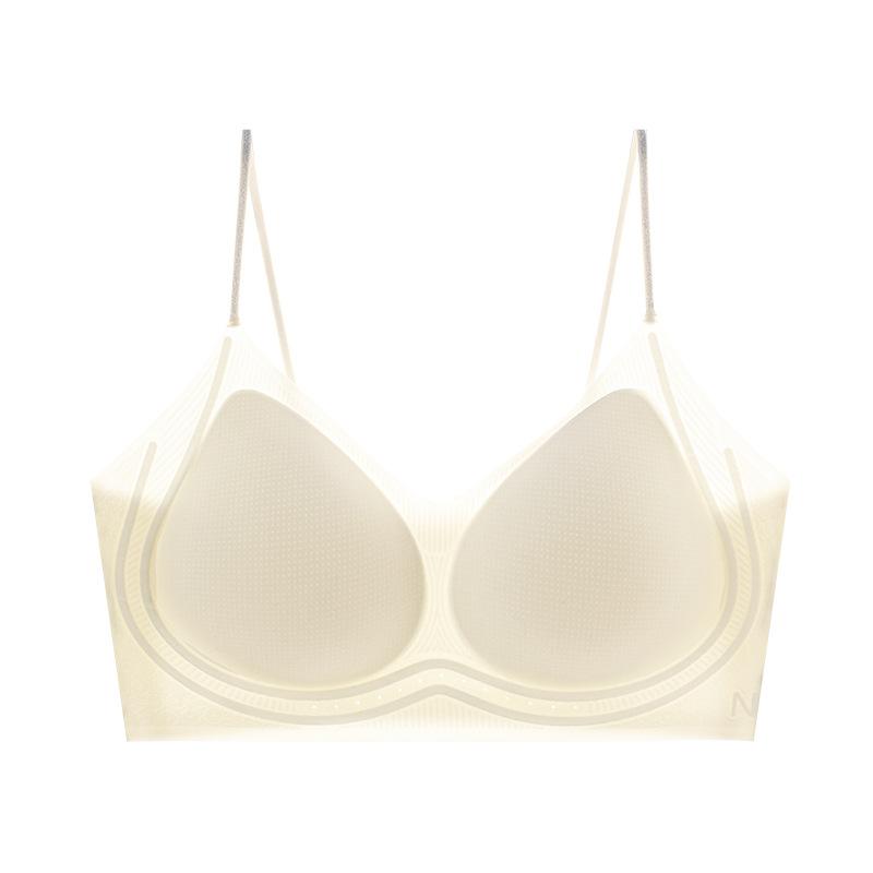 Lingerie Women's Gathering Bra Thin Shoulder Strap Seamless Beautiful Back Bra Invisible Bra Push Up Bra