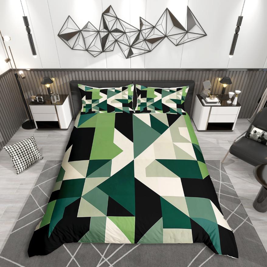 Homewish Minimalist Geometry Duvet Cover SetAbstract Gradient For Teens Bedding SetVintage Aesthetic Bed Set