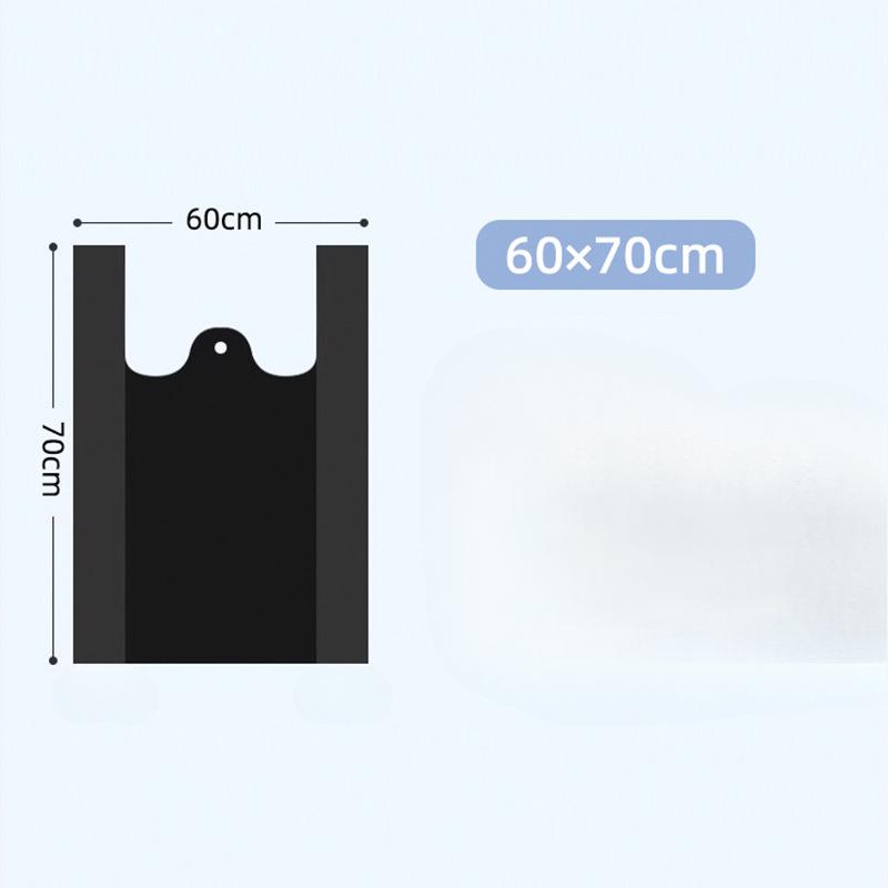 

Сверхплотный мешок для мусора типа «майка»Утолщенный и увеличенный ручной пластиковый пакет для кухни и ванной 50pcs60*70cm чёрный