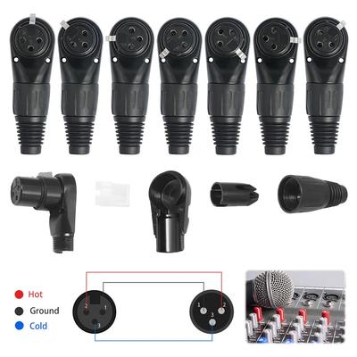 3-Pin Stecker Buchse Mikrofonstecker Audiokabel Stecker Rechtwinklig 90 Grad Audiokabel Stecker für DIY XLR Audiokabel
