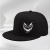 Demon Grin Scary Mouth Flat Brim Snapback Cap Polyester Adjustable Street Baseball Hat Unisex