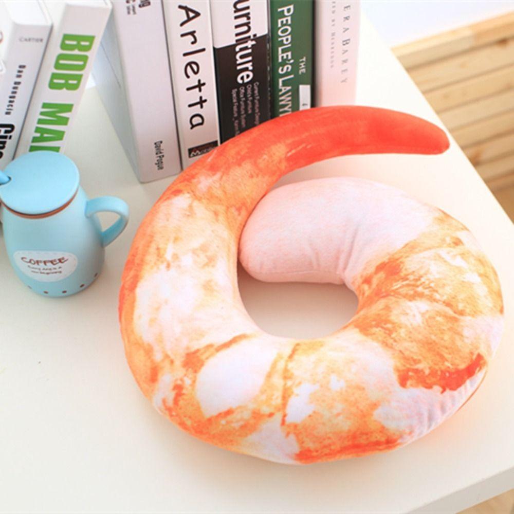 U Neckpillow U Neckpillow Shrimp Pillow Animal Doll Plush Peeled Prawns Plush Toys  Birthday Gifts