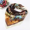 Square Scarf Flower Design Best Gift Polyester Flower Printing Square Scarf for Outdoor