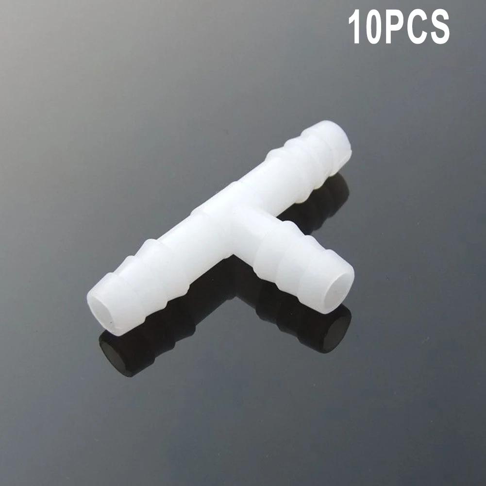 Premium PE Aquarium Adapter Air Pump Hose Connector 10PCS White T Connector Resistant to High Temperatures 4~8mm Diameter