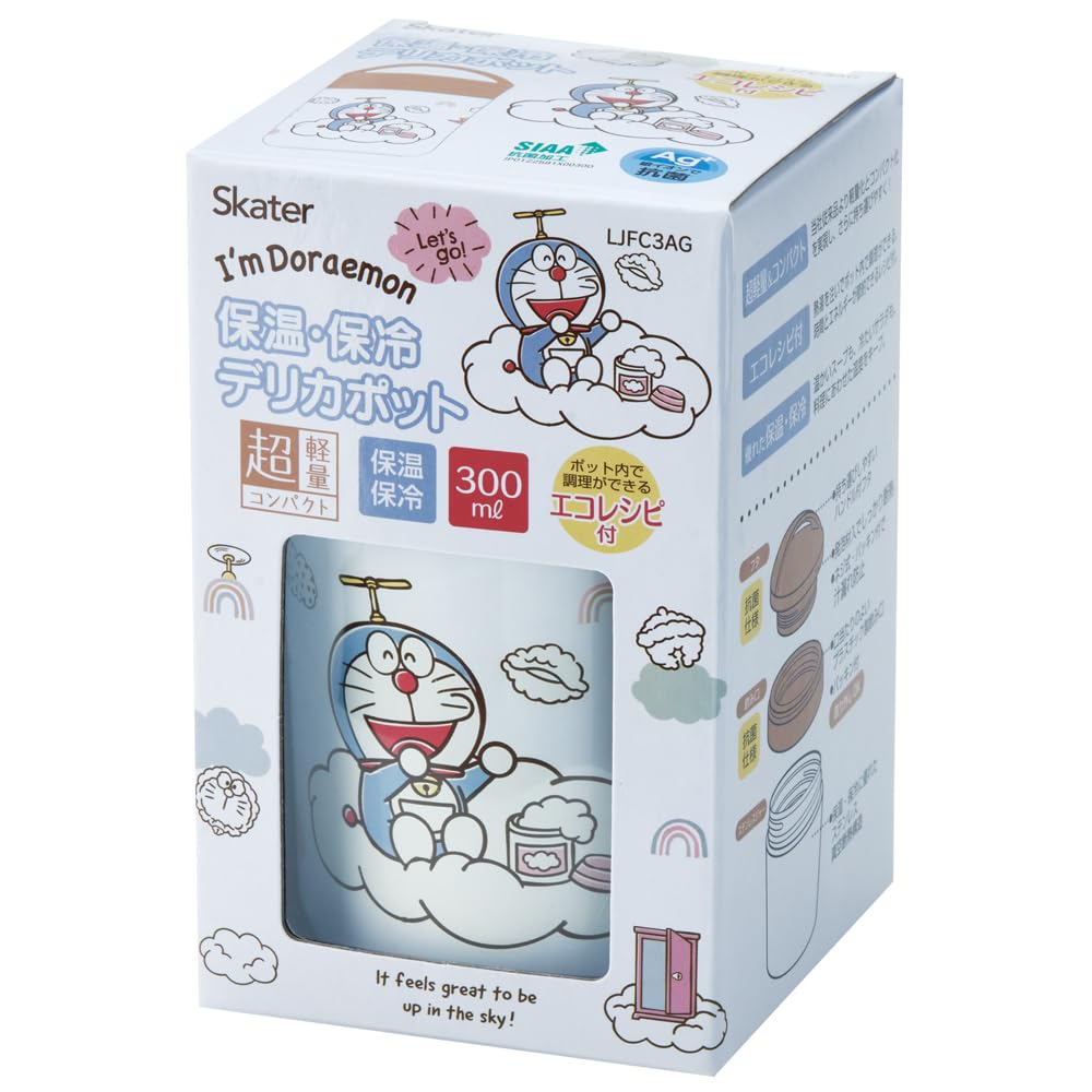 Skater Antibacterial Insulated Soup Doraemon Sky Sanrio Jar/Pot, 300ml, Walk, Design, LJFC3AG-A