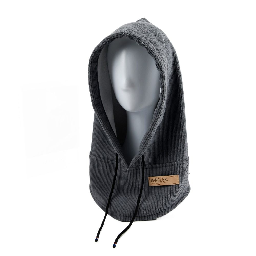 

Windproof Pullover Hat Corduroy Winter Scarf Cap Korea Women Soft Balaclava Skiing Bicycle Cycling сірий