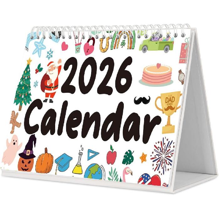 2026 Desk Calendar 2026 Festival Themed Table Calendar-Jan. 2026 - Dec. 2026 Standing Flip Desk Planner for Home Office 8x6