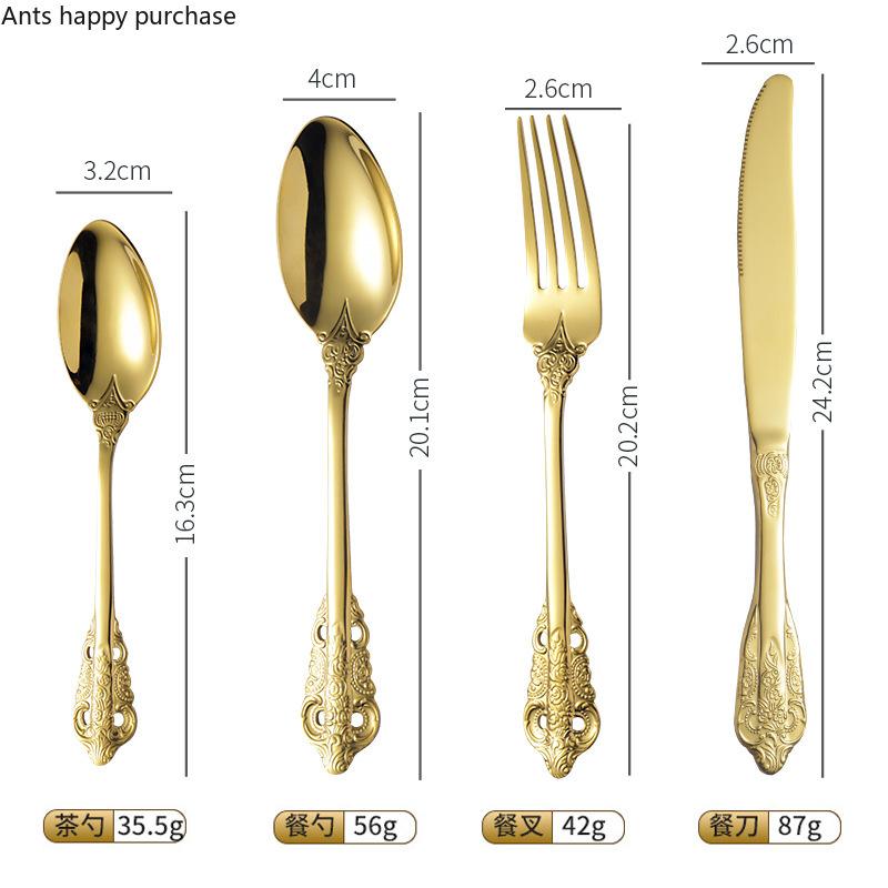 Stainless Steel Cutlery Set Knife Fork Spoon Set 4-piece Set Western Food Tableware Kitchen Accessories Coffee Spoon Fruit Fork