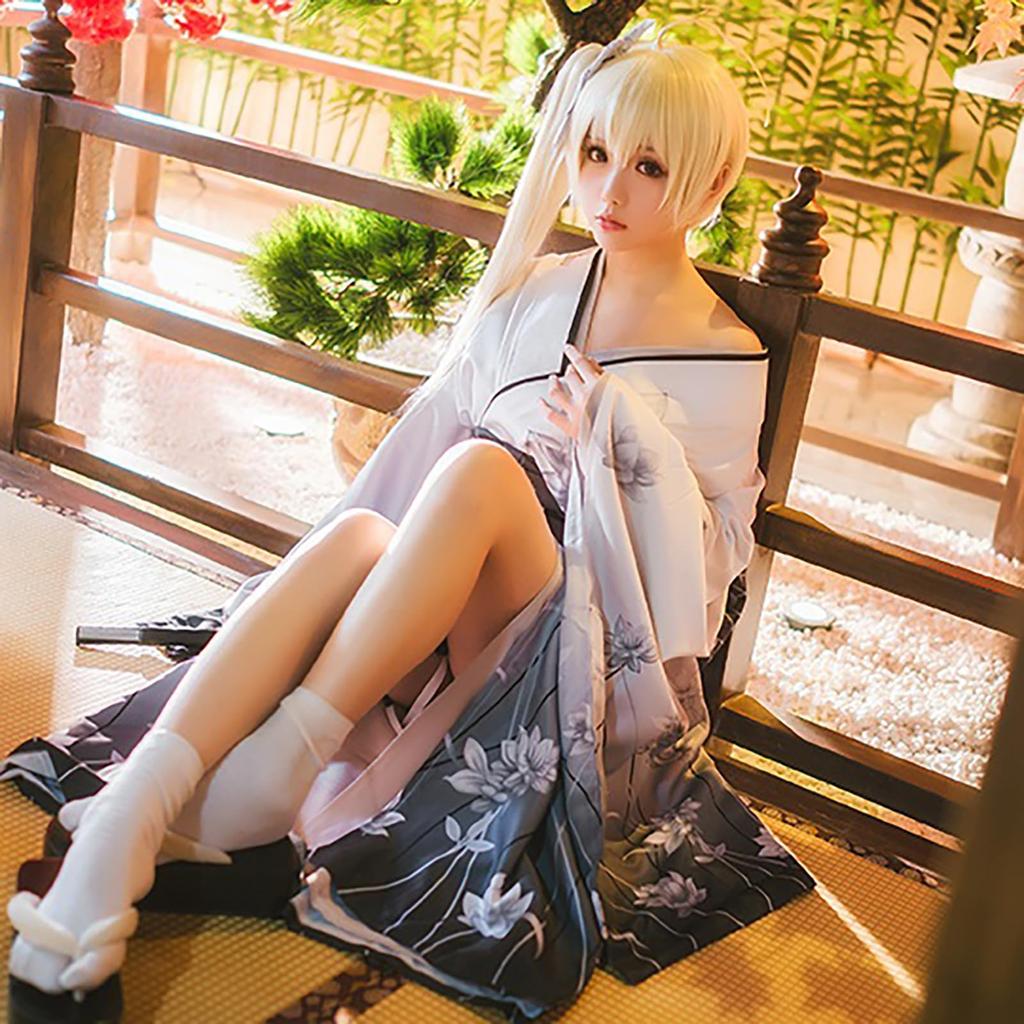 [Milky Time] Yosuga No Sora Kasugano Sora Cosplay Costume with Wig, White Kimono, Halloween