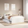 VidaXL Bed Frame Without Mattress with Headboard White 150x200 Cm Pine, Bedroom Furniture, Double Bed, Bed Base, 3308763