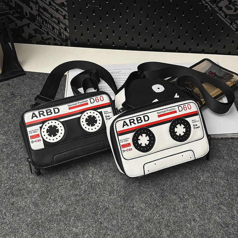 

Personalized tape recorder small bag women s 2025 spring and summer new fashion niche shoulder bag literary and retro bag білий