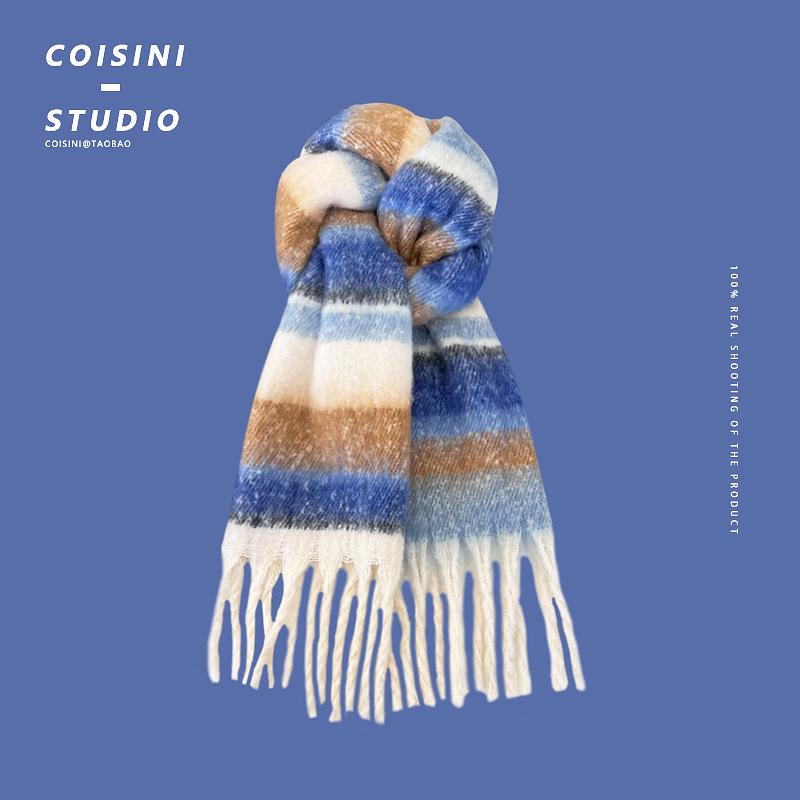 Maillard Premium Atmospheric Scarf for Women Winter New Korean Version Versatile Thickened Mohair Plush Scarf Autumn