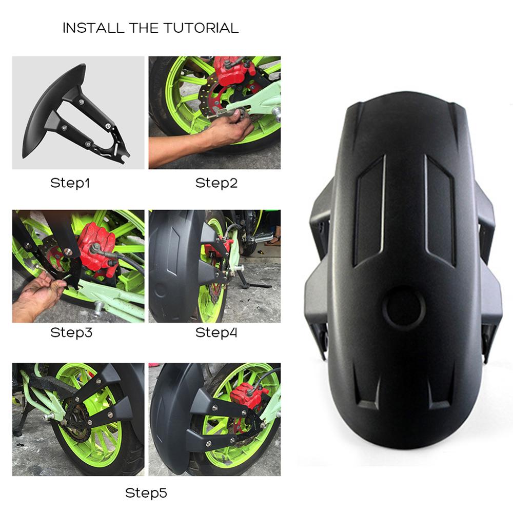 Universal Black Plastic Motorcycle Rear Wheel for Fender Splash Guard Rear Wheel Cover Splash Guard Mudguard with