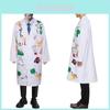 Set costum de om de știință nebun de Halloween cu material din poliester pentru copii și adulți