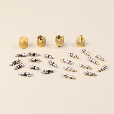10Pcs Brass Valve Cores Replacement Ac Hvac/R Field Service Tool Refrigerant Valve Core Remover Removal Tool Havc