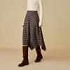 INMAN Plaid Irregular Hem A-Line Skirt