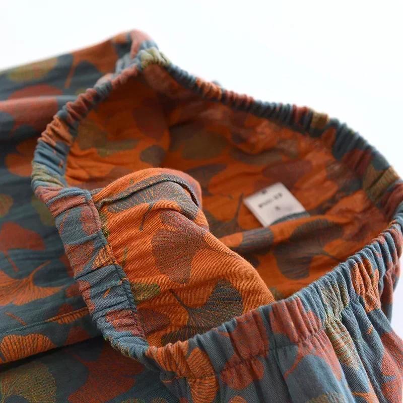 Cotton Trouser Pajamas Suit for Women's Spring and Autumn Cotton Long-sleeved Home Clothes Jacquard Cotton Women's Pijama