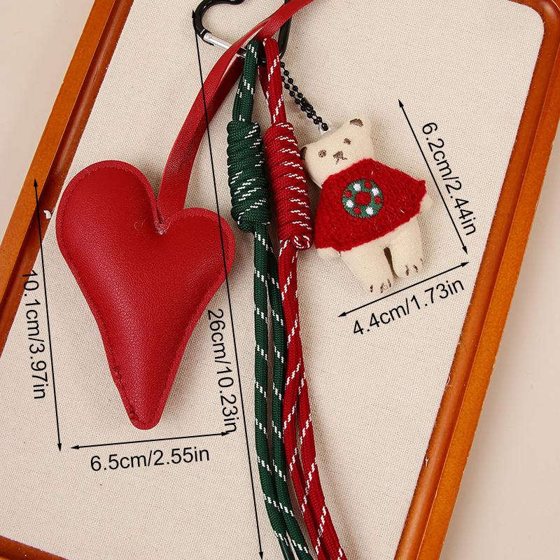 1Pc Christmas Wreath Party Braided Ornaments Mobile Phones Key Accessories Friends Gifts Keyholders Xmas Bag Pendant