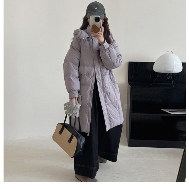 Korean version of the hooded large size women thickened warm anti cold winter coat - lightweight and comfortable long-sleeved cotton coat jacket