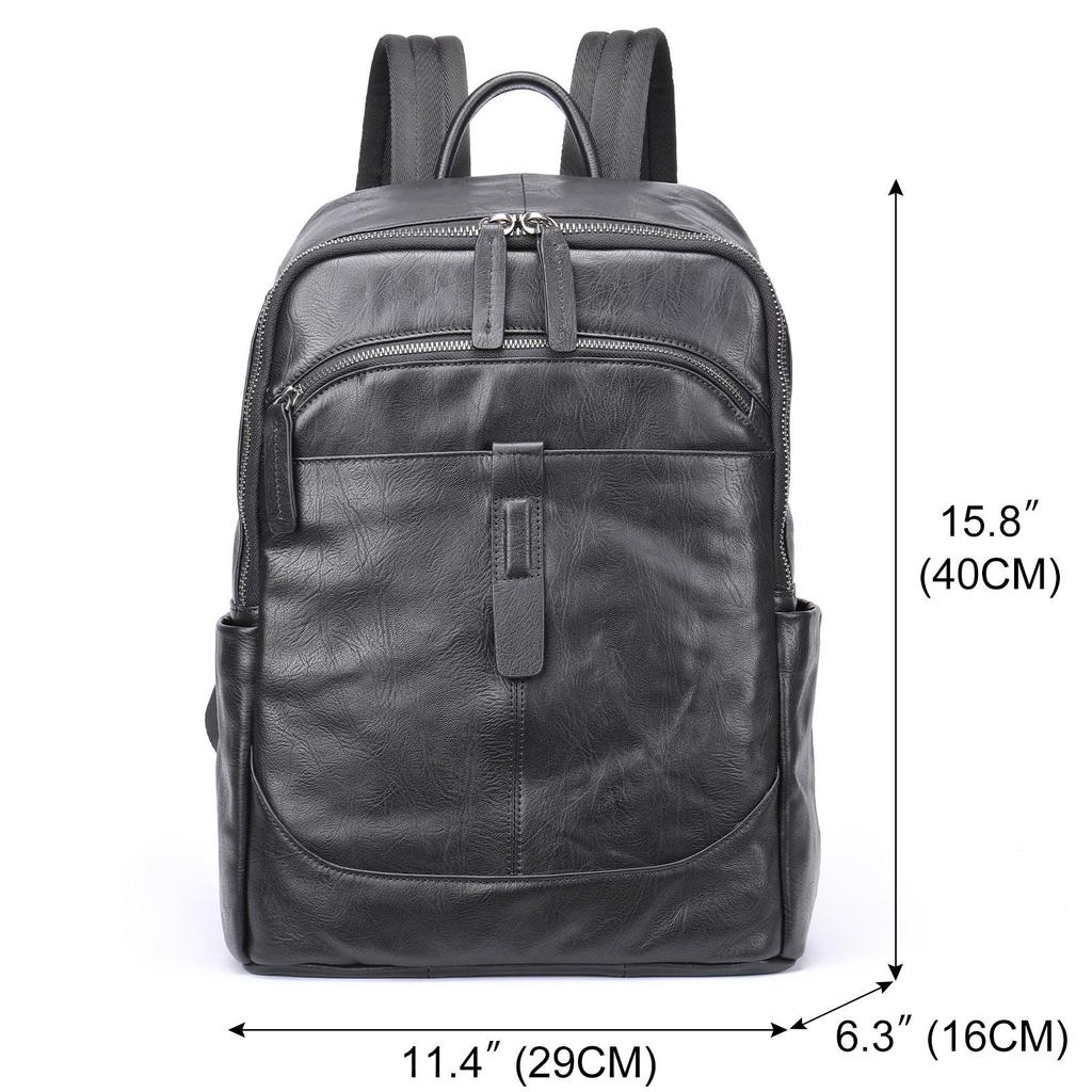 Herrenrucksack aus echtem Leder: Leichte, geräumige, Business Casual Computertasche