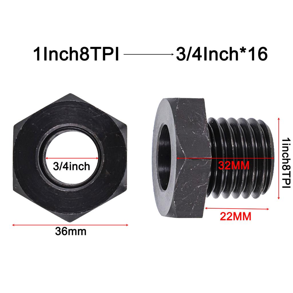 High Wear Resistance Chuck Adapter Adapter Colour Black High Rigidity Outer Inch TPI Quantity PC Specifications