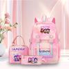 3 Peças/conjunto Mochila Fofa Estampada de Anime Kpop Bolsa de Viagem de Grande Capacidade para Adolescente Menina Menino Mochila Escolar Presente para Criança Rucksack
