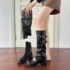 Removable Two-wear Short Boots, Women's Thick Legs, Fat Mm Long Boots, Large Tube Circumferential Trouser Tube Boots, Thick Sole, Thick Heel, Small Ma