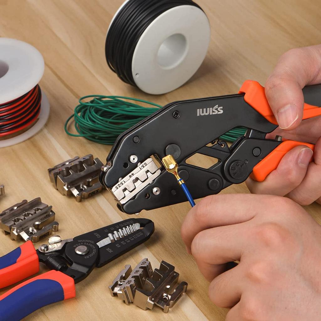 IWISS MultiCrimper Series Precision Crimping Pliers for Bullet Ratchet-Type Terminals, 0.5-2.0mm², IWS-0520B