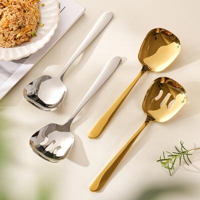 Edelstahl Suppenlöffel Küchenbesteck Löffel Großer Kopf Servierkelle für Restaurant Cafeteria