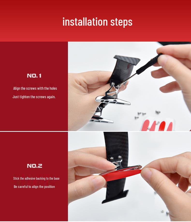 Kompaktowy spoiler tylny o wyglądzie włókna węglowego: Uniwersalne mini skrzydło bez wiercenia