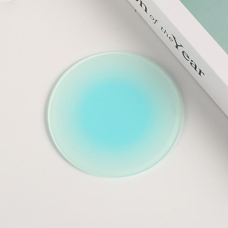 Simple And Creative Color Gradient Coaster With Round Bowl And Plate Mat Perfect For Coffee Shops Tea Houses Or As A