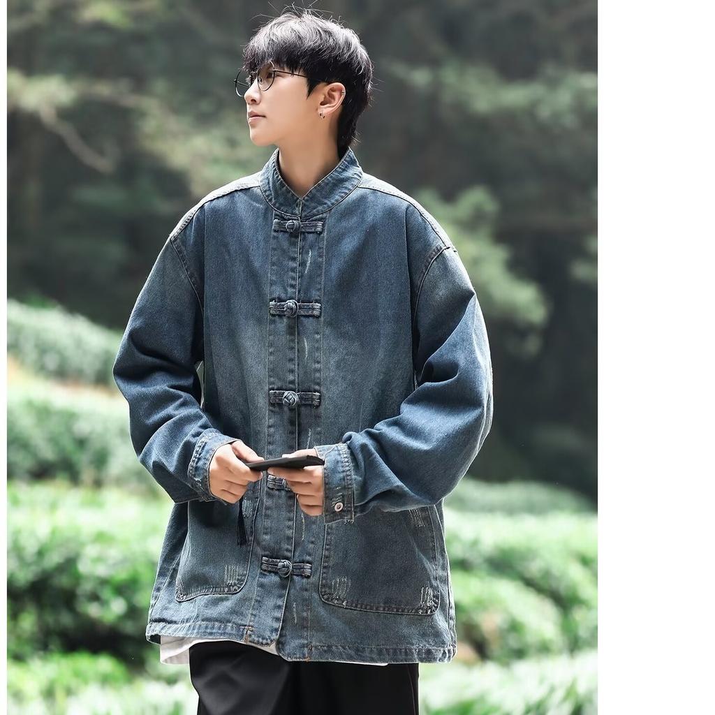 Trendy Brand Rsize Ve Washed Retro Blue American O High Street Tooling Jacket Denim Jacket Men'S Season Top