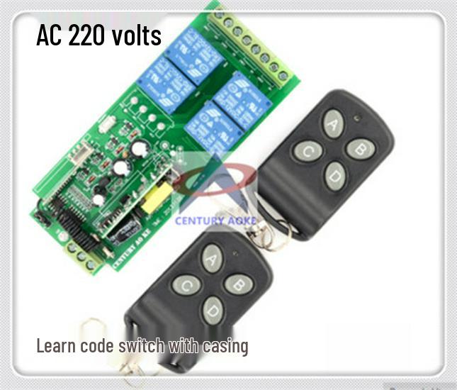 220V Wireless 4-Way Lamp Remote Control Switch Kit with Learning Code Wireless Remote Control Switch