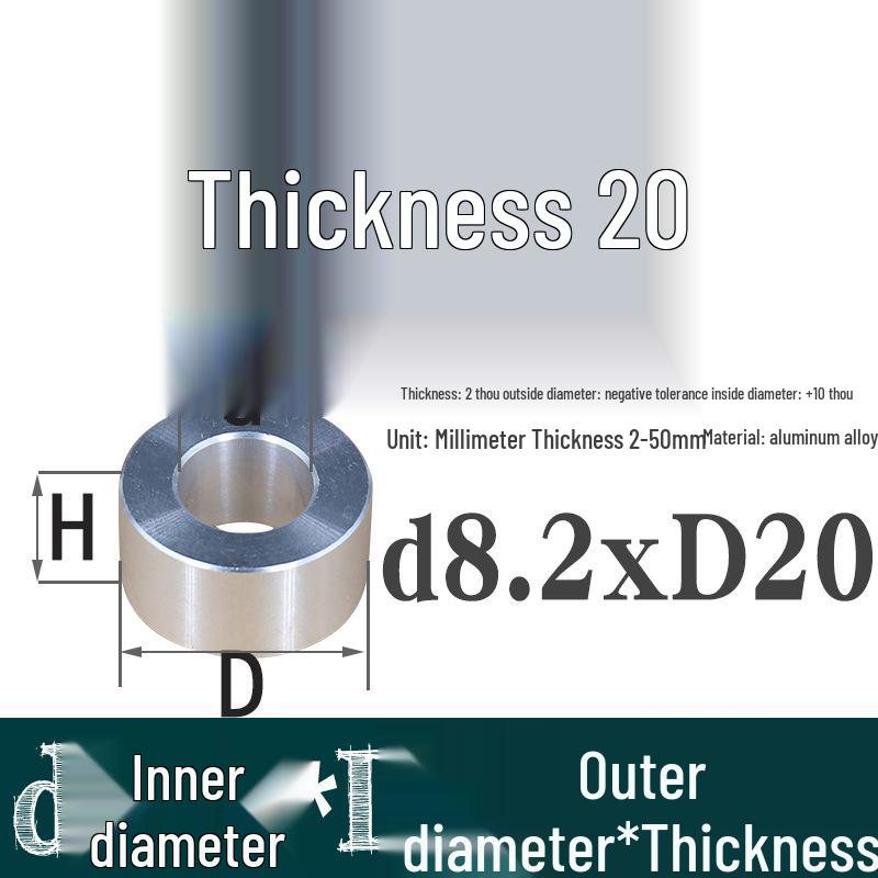 Außen-Ø 20mm Aluminiumlegierung Flache Unterlegscheibe Abstandshalter mit M6/M8/M10/M12 Innenloch - Metallwellenbuchse Isoliersäule.