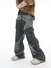 Unisex American Retro Wide-Leg Jeans with Raw Edge for Spring and Autumn