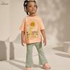 2026 Spring/Summer Girls' Cartoon Knit Set - European American Style, Round Neck Short Sleeve