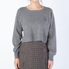 Laisse Passe Cropped Knit Pullover Gray Women's Sweater,