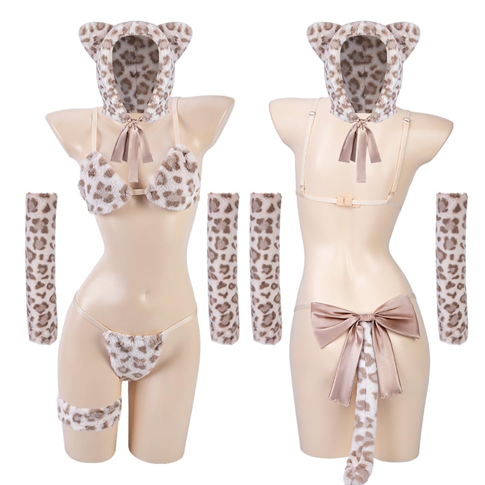 Cat Sexy Cosplay Erotic Extremely Erotic Cat Maid Clothes Lingerie Underwear Babydoll Costume Bikini Chest Opening Paws Cat Ears Cute Fluffy Cat Spots