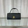 Cross-border woven baguette bag, niche leather women's bag, fashionable versatile horizontal version lock, portable shoulder messenger envelope bag